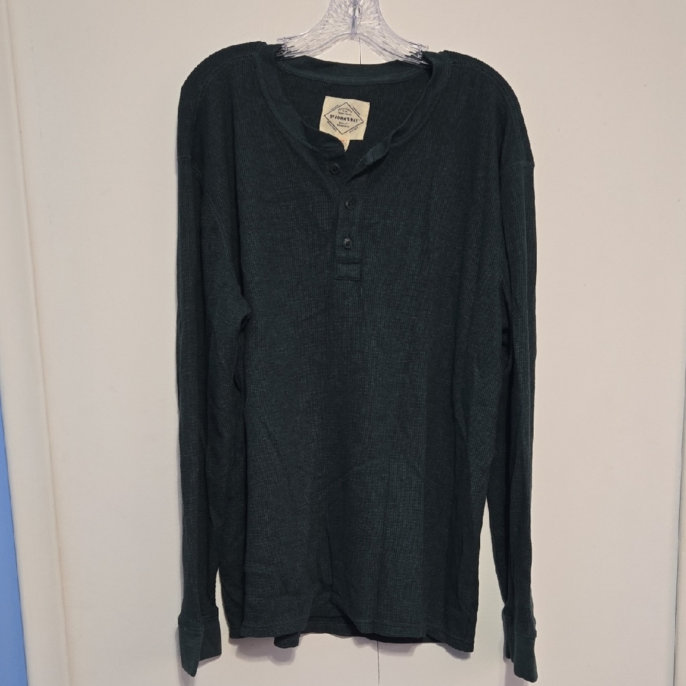 St. John's‎ Bay Deep Green Henley Long Sleeve Shirt